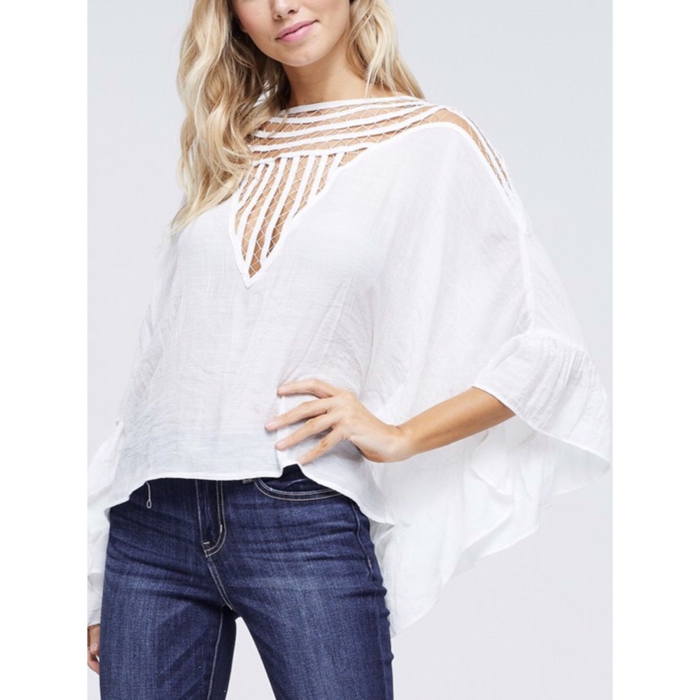 🚨White Boat Neck Top With Crisscross Open Back - Picture 3 of 7